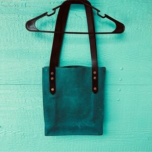 STICKMAN LEATHER Quality TEAL Green Leather Shoulder TOTE Bag